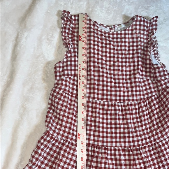 Red and White Tiered Flutter Sleeve Sundress - Picture 15 of 16